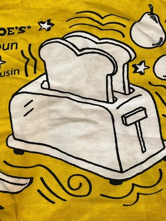 Trader Joe's Breakfast Waffle Toast Milk Jam Shopping Reusable Grocery Eco Bag - Picture 12 of 15